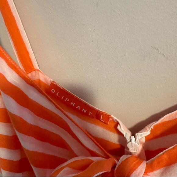 Tuckernuck Oliphant Orange White Cotton Striped Maxi Dress Large - Picture 13 of 15